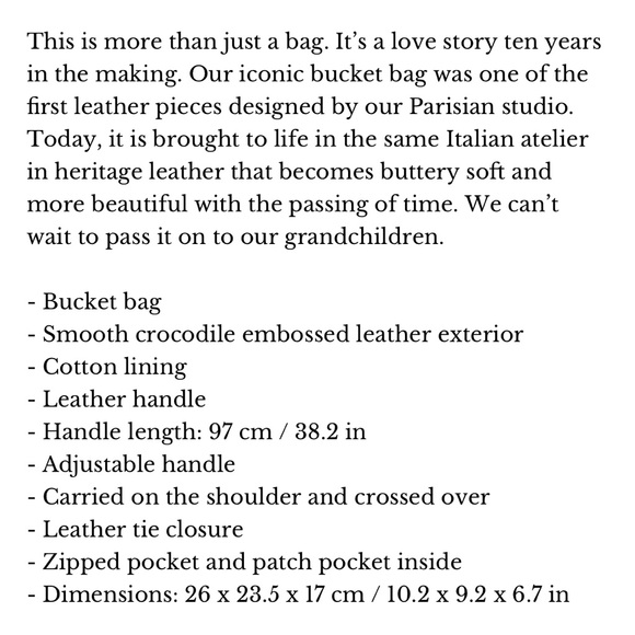 Sezane Farrow Camel Croco Bucket Bag - Picture 4 of 16